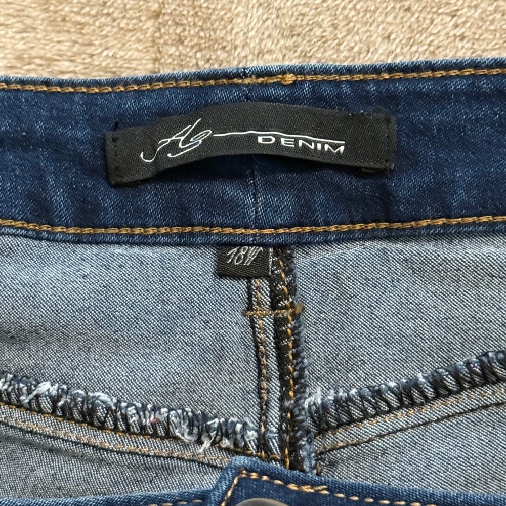AG Denim Womens 18W Dark Wash Frayed Raw Hem Stretch Jean Shorts - Picture 3 of 11